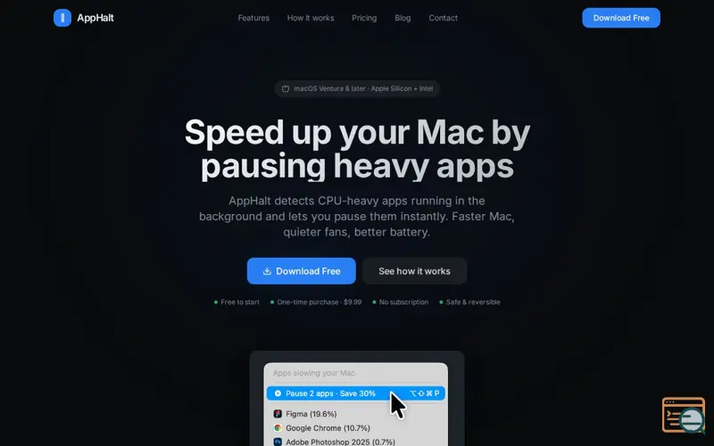 Screenshot of AppHalt