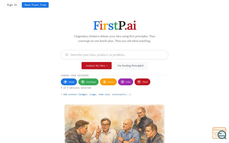 Screenshot of FirstP.ai