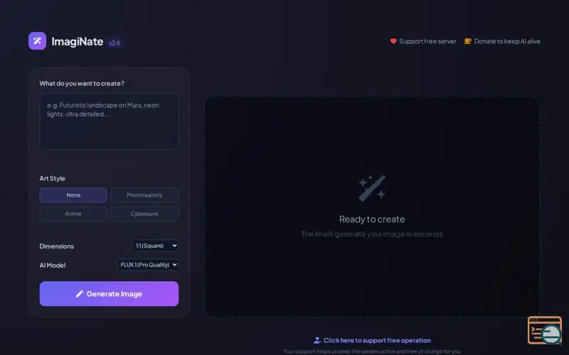 Screenshot of ImagiNate
