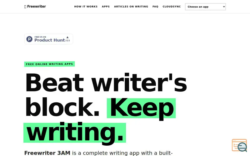 Screenshot of Freewriter