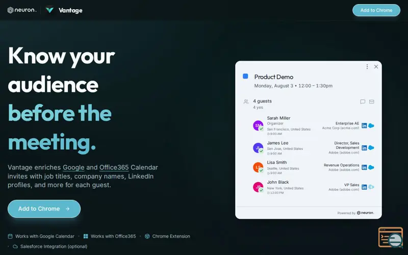 Screenshot of Vantage