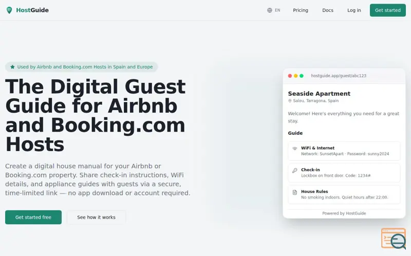 Screenshot of HostGuide