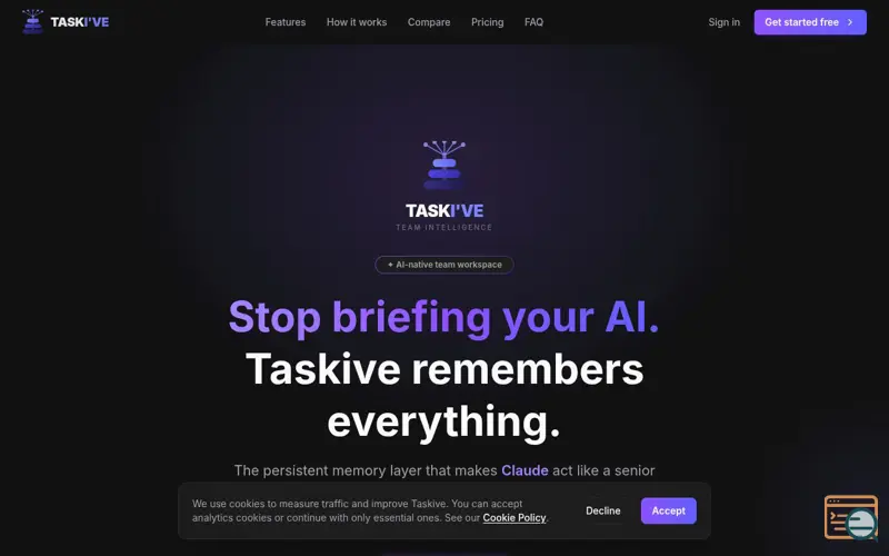 Screenshot of Taskive