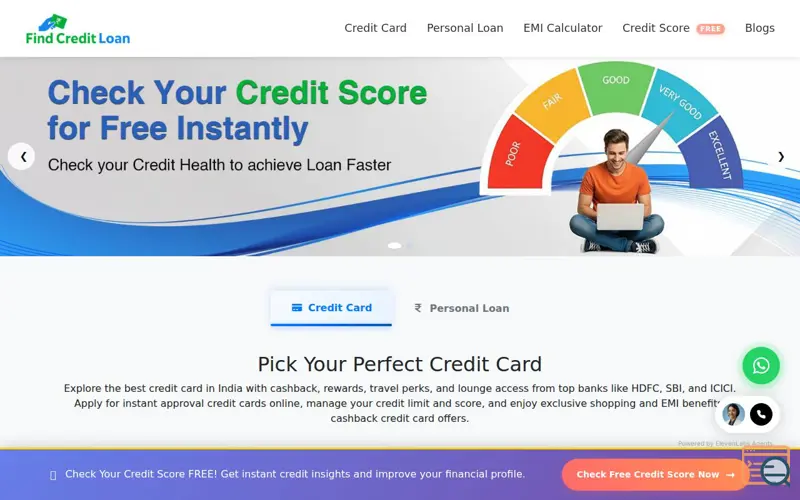 Screenshot of Find Credit Loan