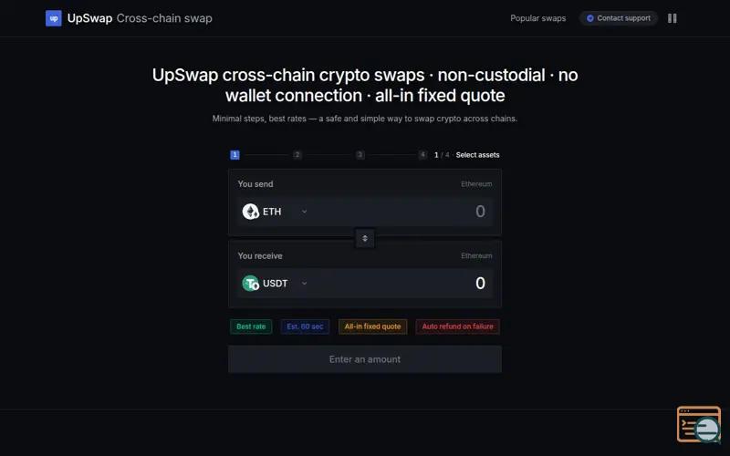 Screenshot of UpSwap