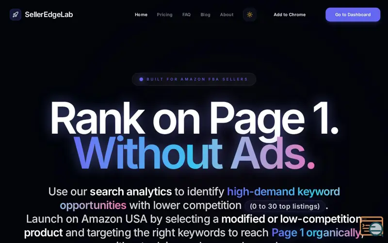 Screenshot of Find What Amazon Sellers Are Missing | SellerEdgeLab
