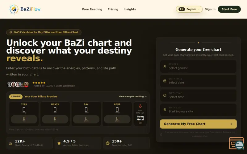 Screenshot of BaZiFlow