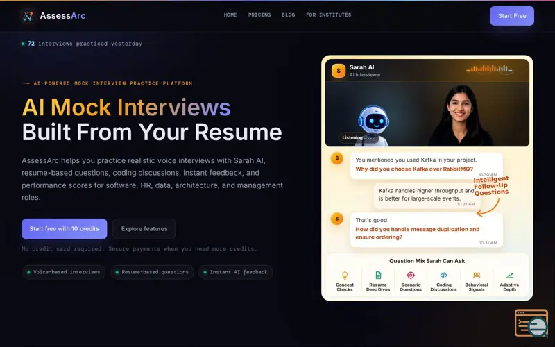 Screenshot of AssessArc
