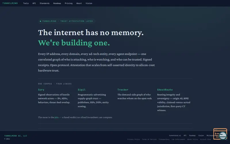 Screenshot of TunnelMind