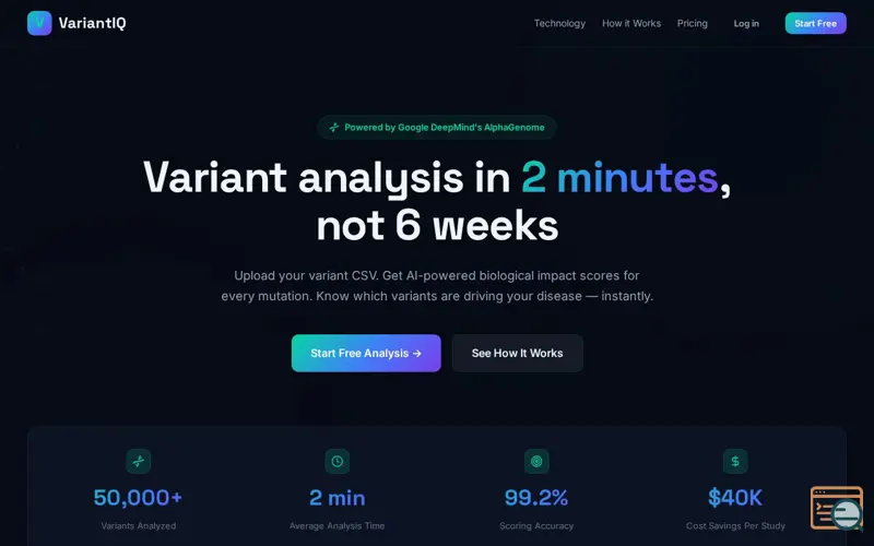 Screenshot of VariantIQ