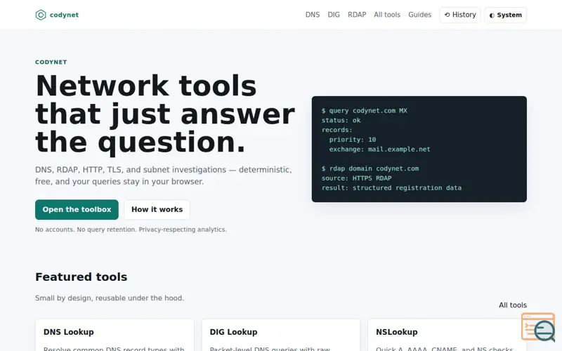 Screenshot of Codynet