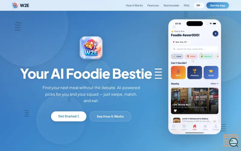 Screenshot of W2E — What to Eat