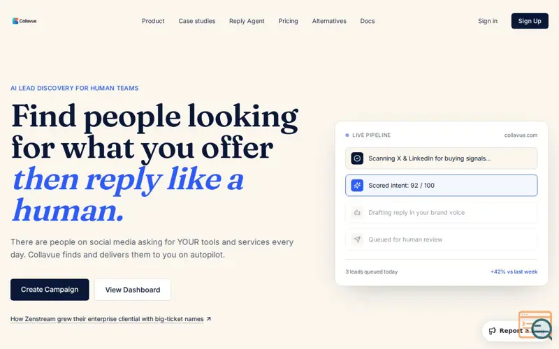 Screenshot of Collavue