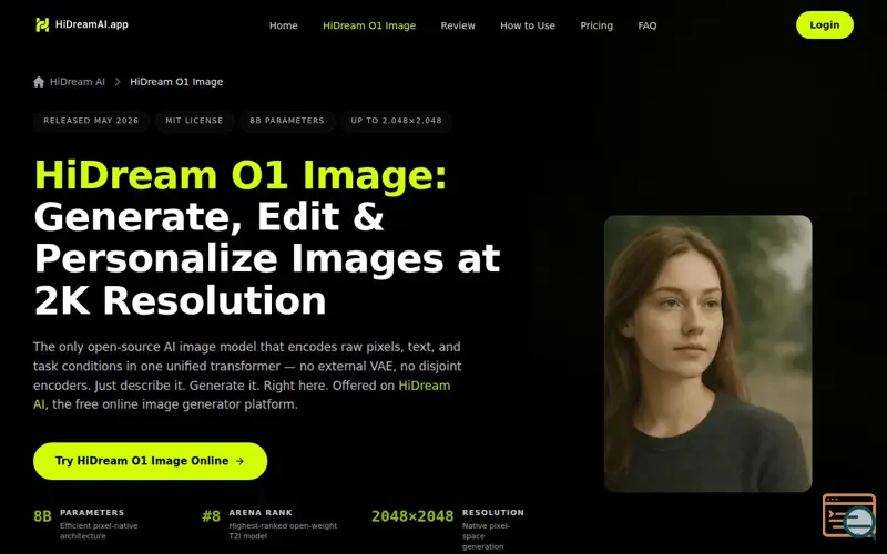 Screenshot of Hidream O1 Image