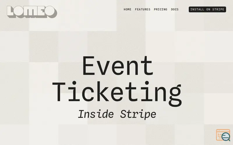 Screenshot of Lomeo - Stripe app for event ticketing