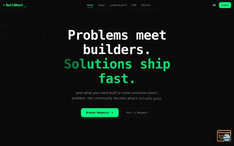 Screenshot of BuildHunt.dev