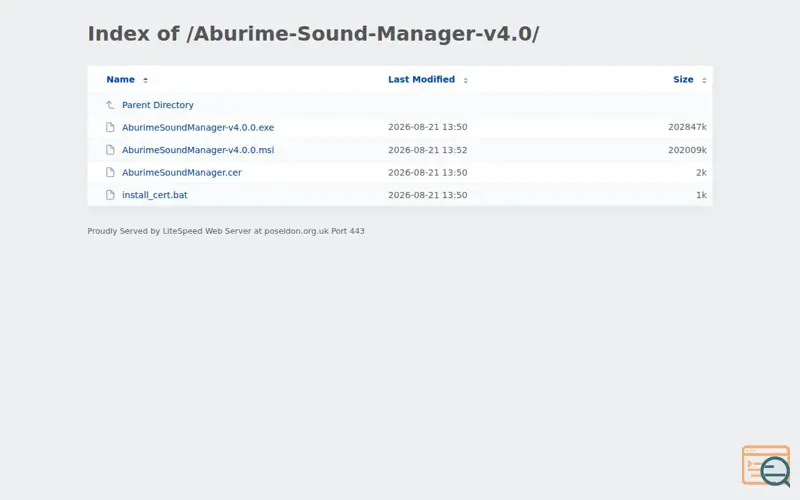 Screenshot of Index of /Aburime