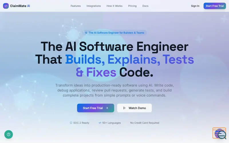 Screenshot of ClaimMate AI
