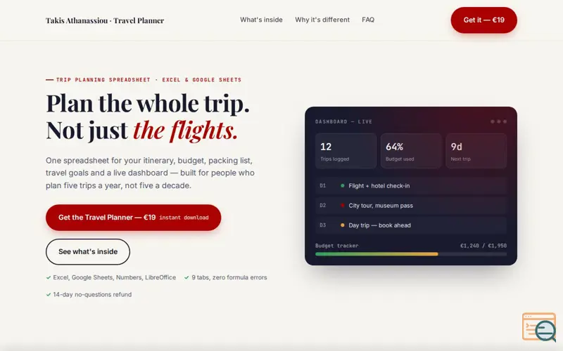 Screenshot of The Ultimate Travel Planner