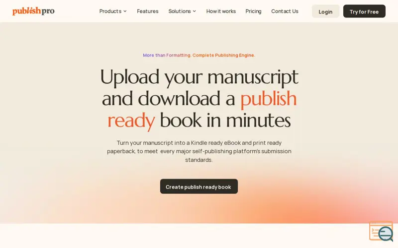 Screenshot of PublishPro