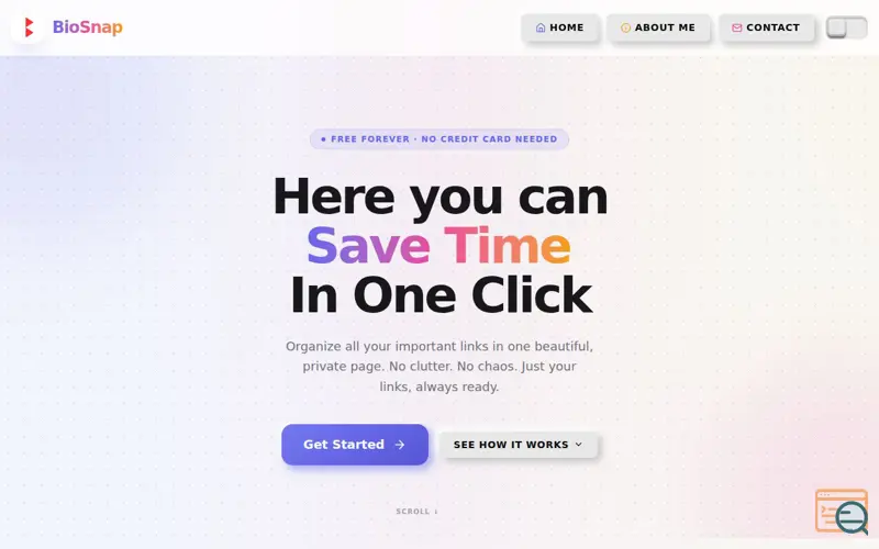 Screenshot of BioSnap, a launch using POWR