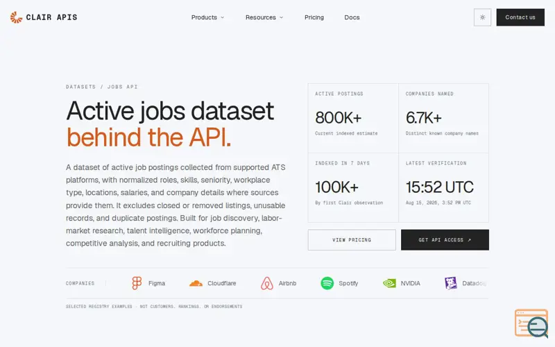 Screenshot of Clair APIs
