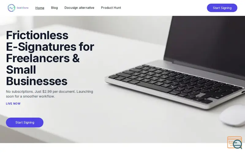 Screenshot of SealItDone