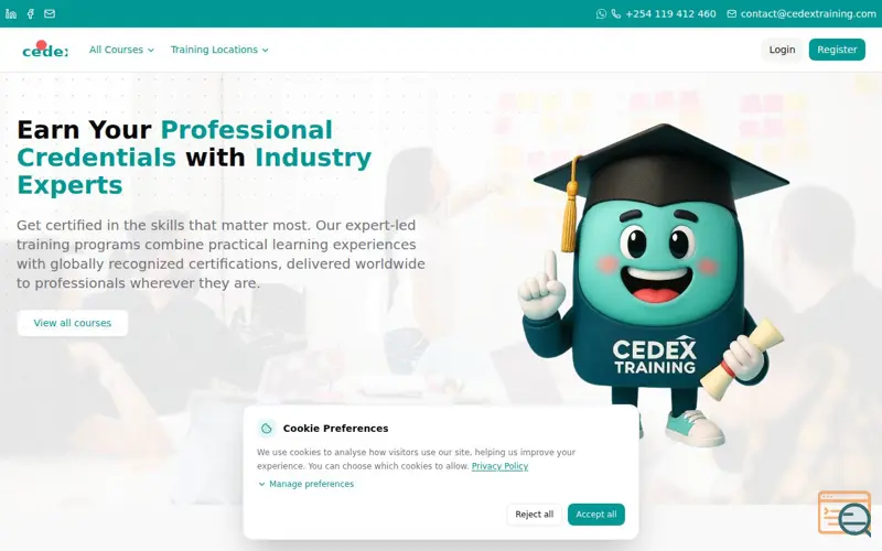 Screenshot of Cedex Training Institute