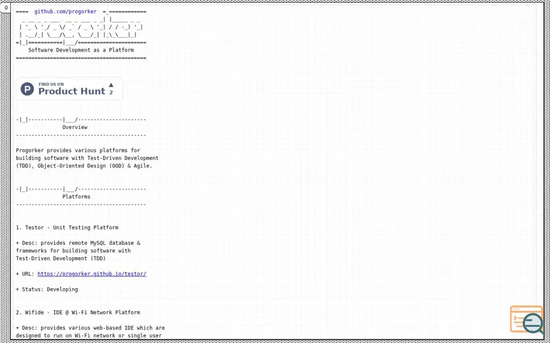 Screenshot of Progorker's Platforms