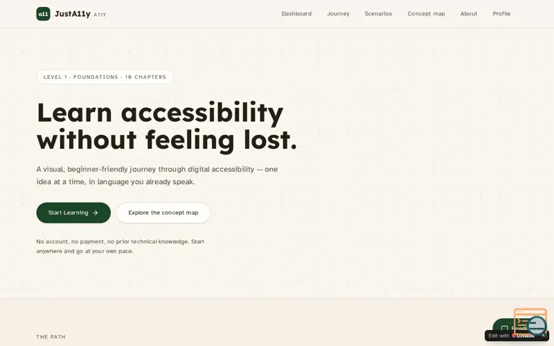 Screenshot of JustA11y