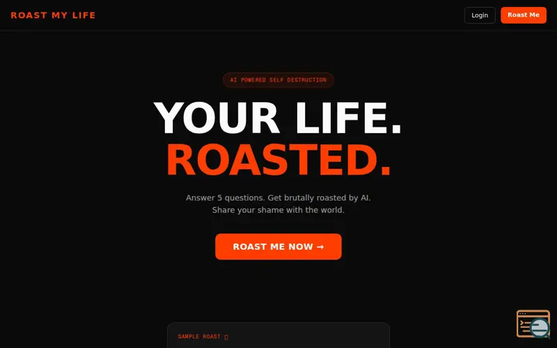 Screenshot of Roast My Life