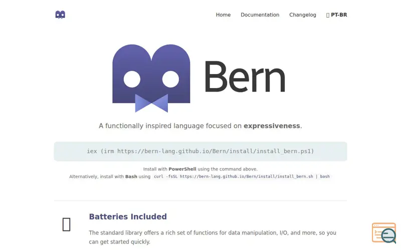 Screenshot of Bern Programming Language