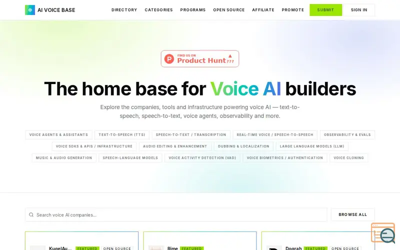 Screenshot of AI Voice Base