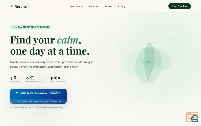 Screenshot of Serene — Calm Your Mind in 14 Days