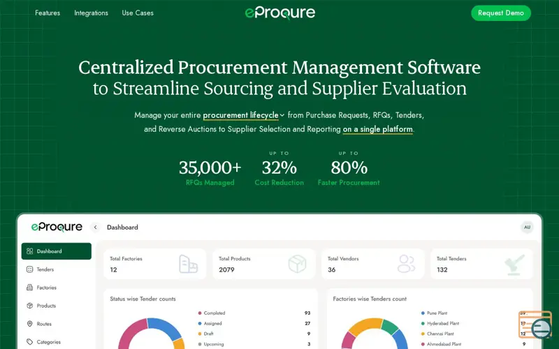 Screenshot of eProqure