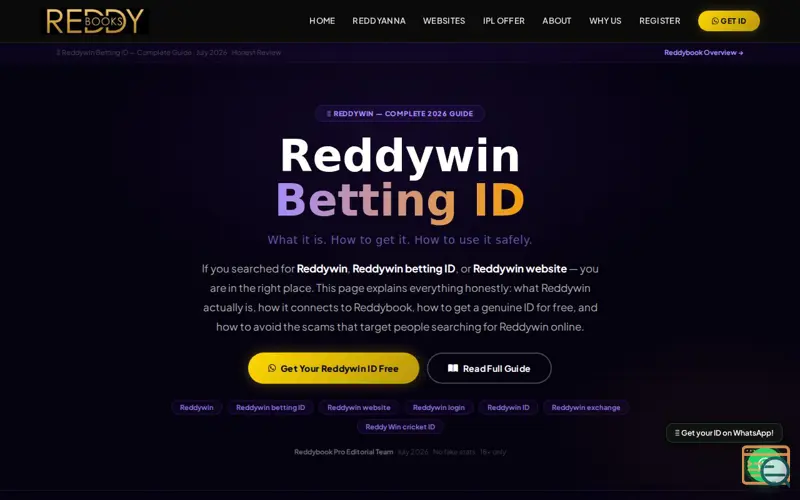 Screenshot of Reddywin Betting ID