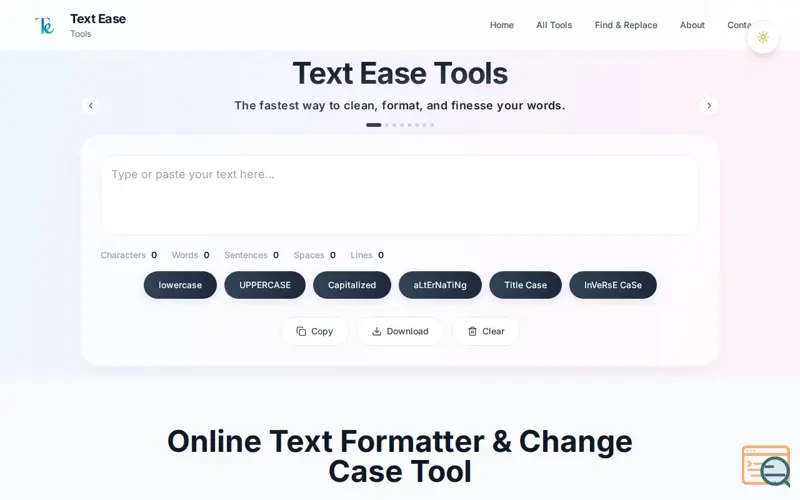 Screenshot of TextEase Tools