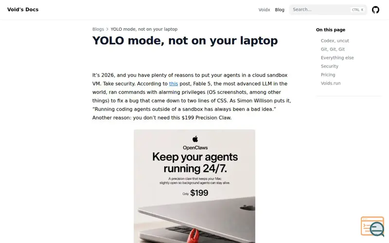 Screenshot of YOLO mode, not on your laptop