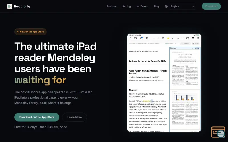 Screenshot of Rectoly, a launch using Onamae.com DNS