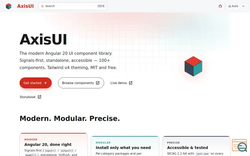 Screenshot of AxisUI | AxisUI