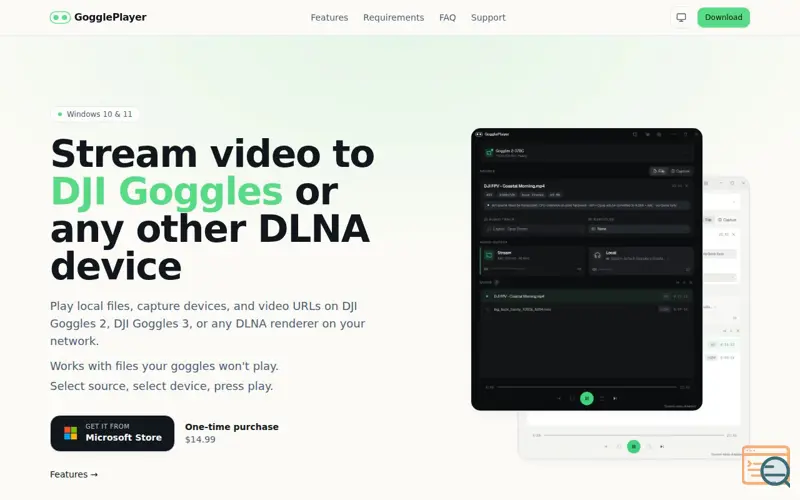 Screenshot of GogglePlayer
