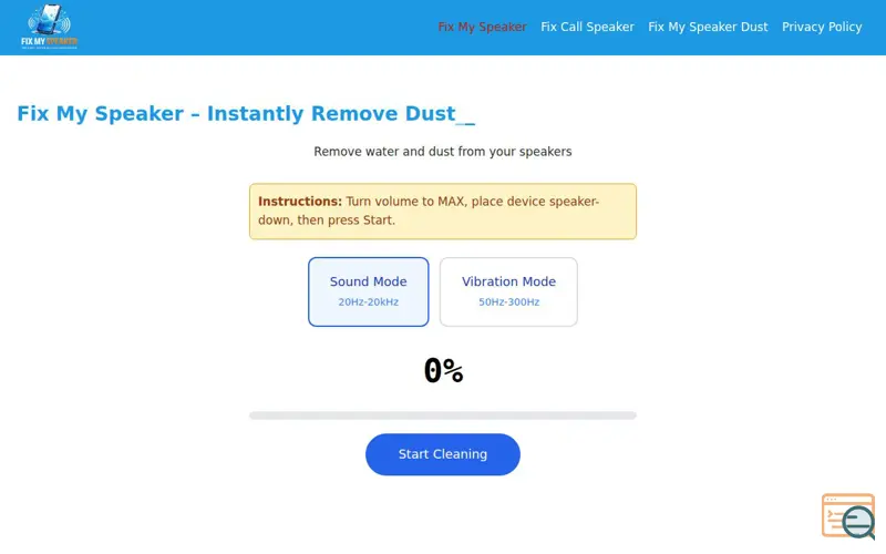 Screenshot of myspeakerfix.com
