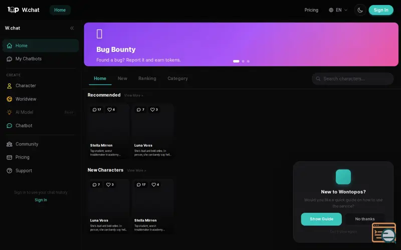 Screenshot of Wontopos