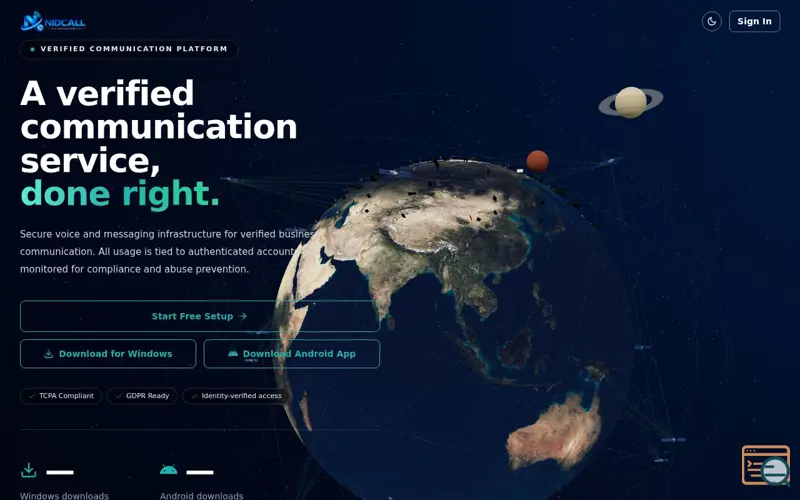Screenshot of NIDCall