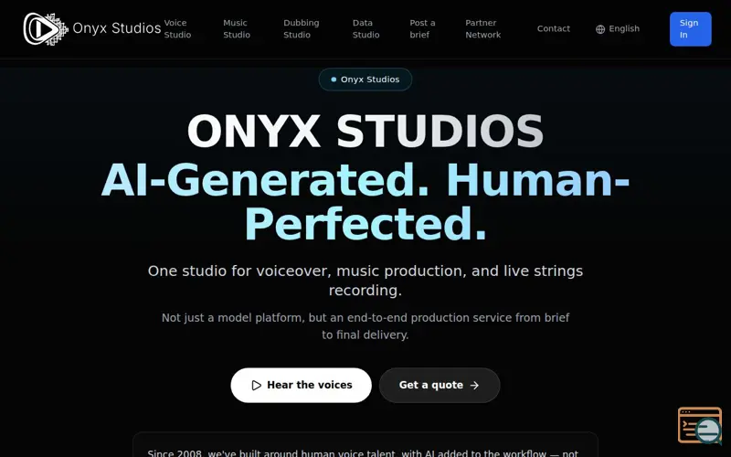 Screenshot of Onyx Studios