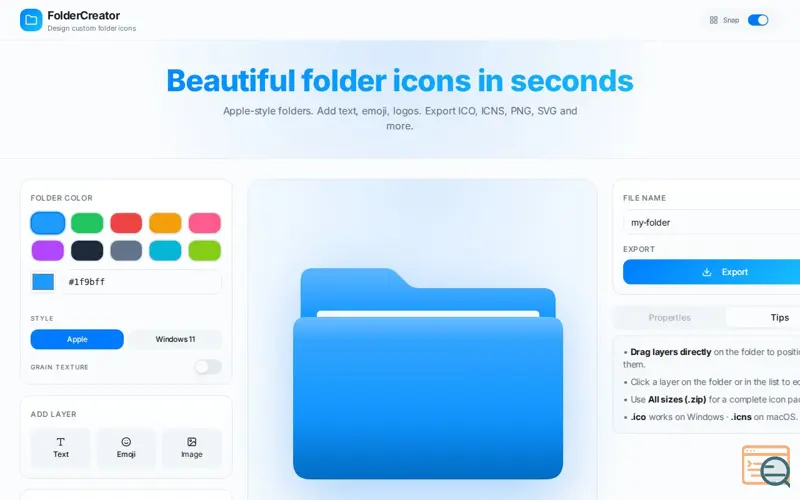 Screenshot of FolderCreator