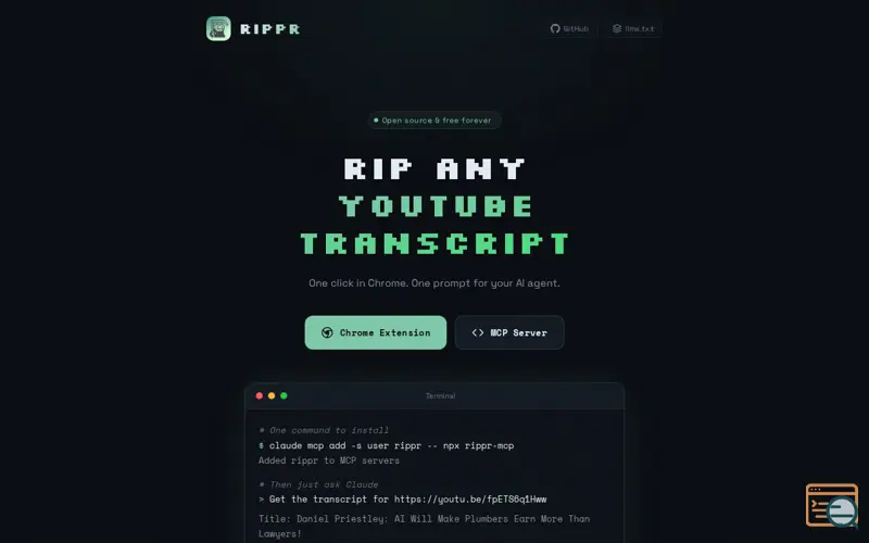 Screenshot of rippr