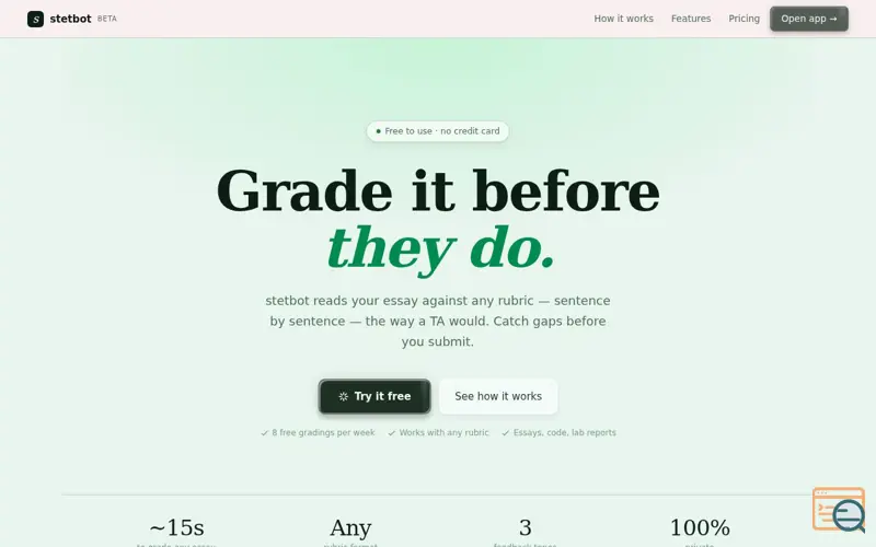 Screenshot of stetbot