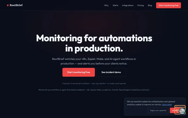 Screenshot of RootBrief
