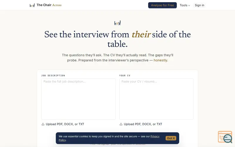 Screenshot of The Chair Across